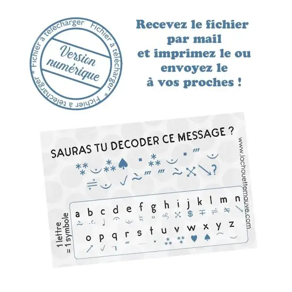 ***A IMPRIMER*** Carte demande parrain "Sauras tu décoder ce message ?"
