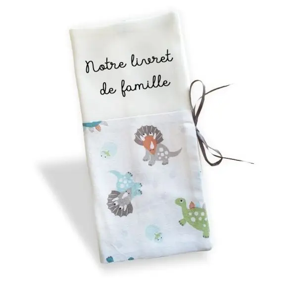 Protège livret de famille personnalisable Dinosaures