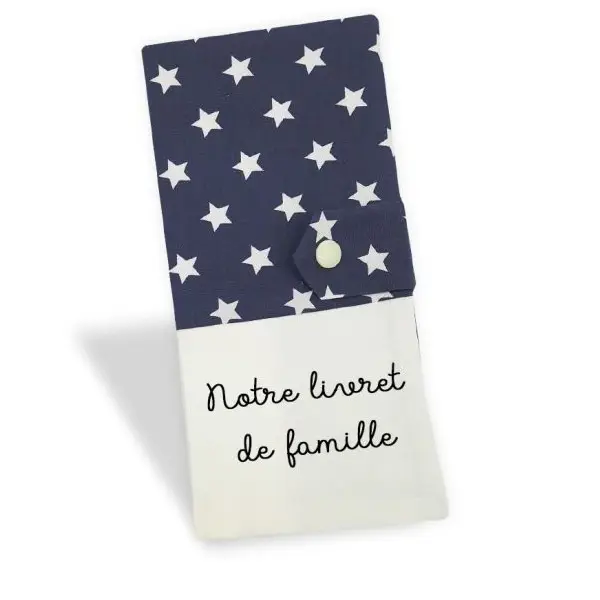 Protège livret de famille personnalisable Navy