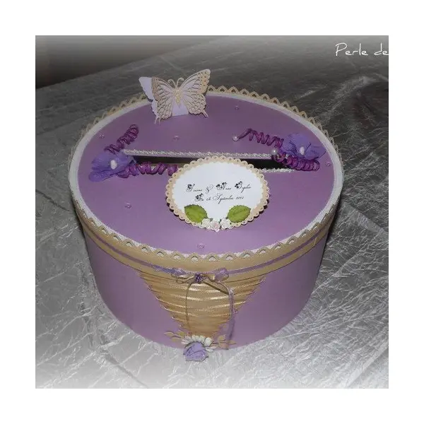 Urne ronde pour mariage , avec personnalisation , couleurs aux choix