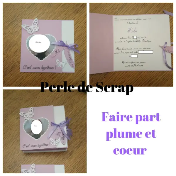 Faire part plumes , avec photo , personnalisation inclus