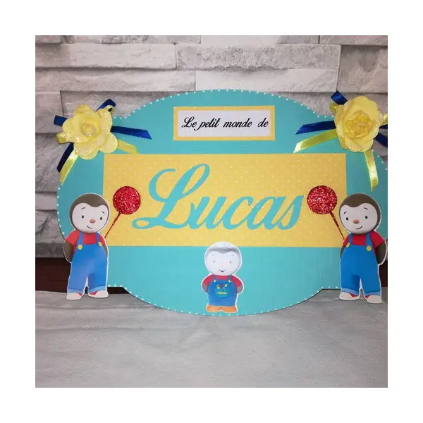 Plaque de porte enfant personnalisé , déco de chambre " tchoupi "