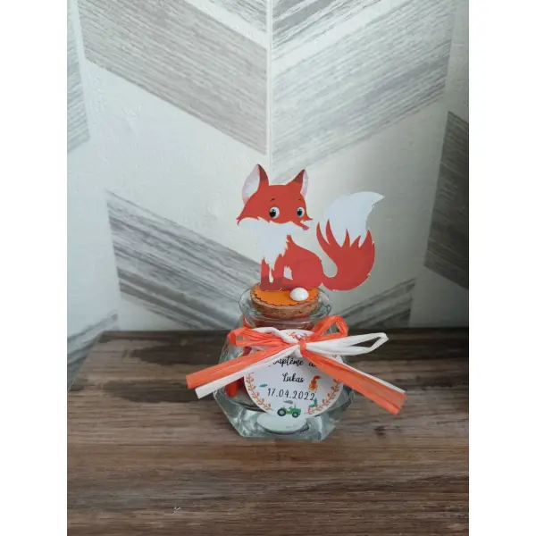 Contenant à dragée renard en verre
