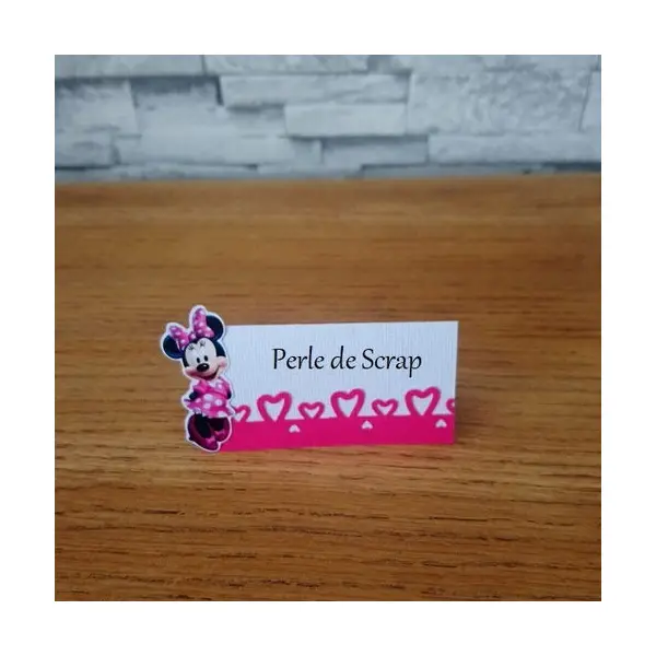 Lot de 10 marque place minnie rose