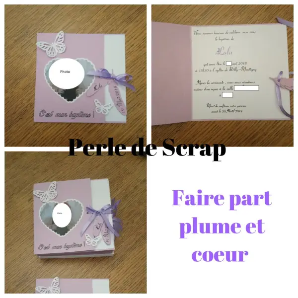 Faire part plumes , avec photo , personnalisation inclus
