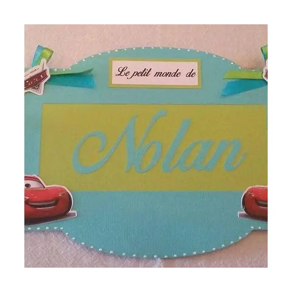 Plaque de porte enfant personnalisé , déco de chambre cars