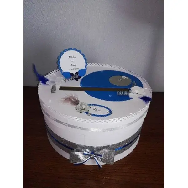 Urne ronde pour mariage , anniversaire , avec personnalisation