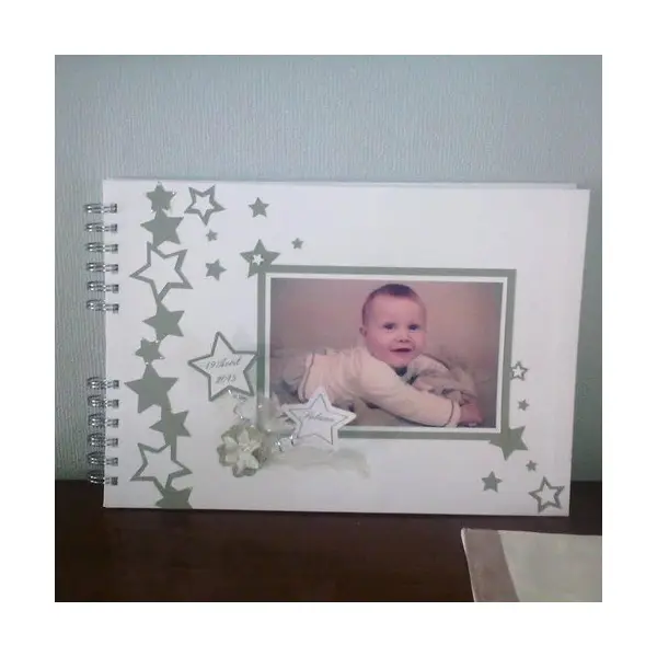 Livre d or thème etoile avec photo pour baptême , mariage ou anniversaire