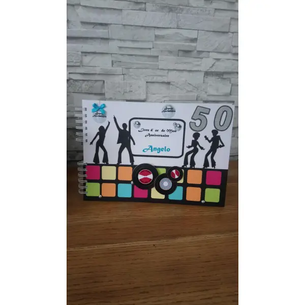 Livre d 'or thème disco pour anniversaire/mariage/départ en retraite
