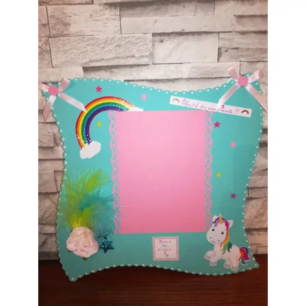 Cadres pour parrain & marraine thème licorne , cadeau baptême