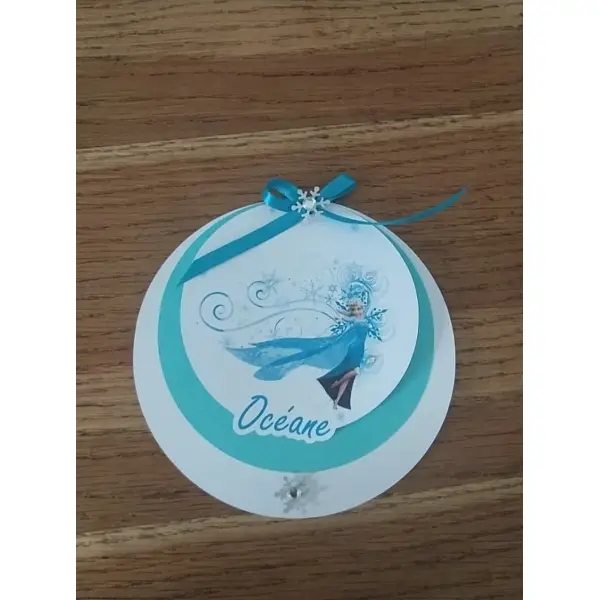 Reine des neiges / faire part baptême, anniversaire avec photo