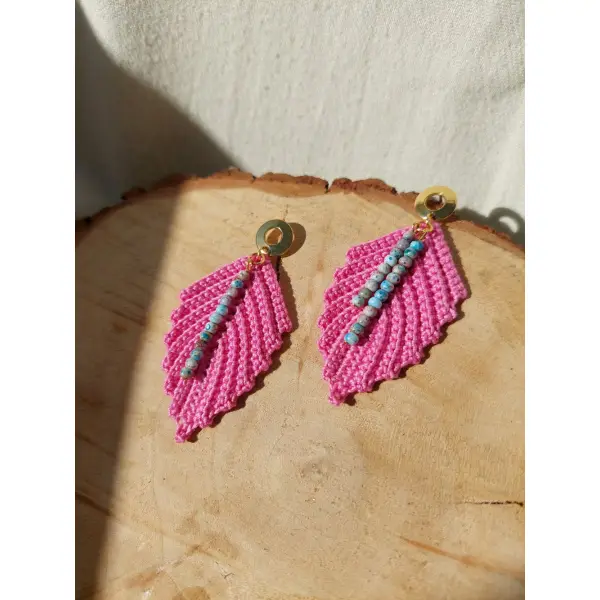 Boucles d'oreilles en crochet - talisman