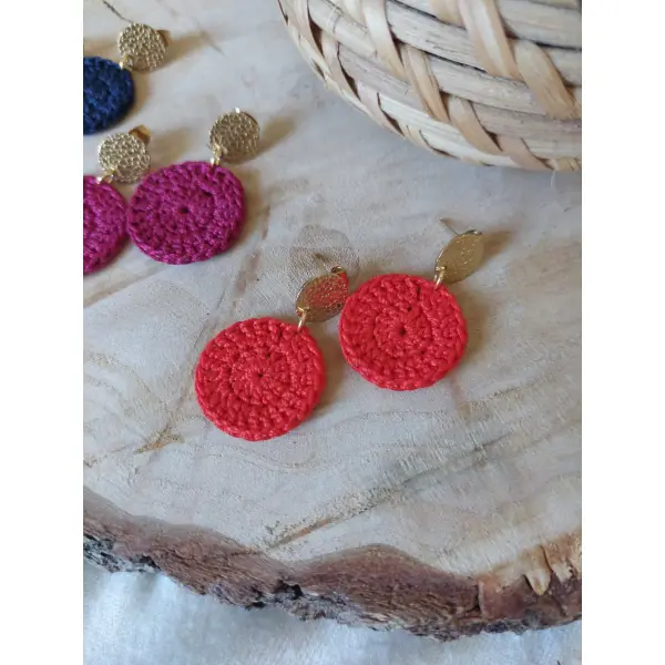 Boucles d'oreilles en crochet - full moon
