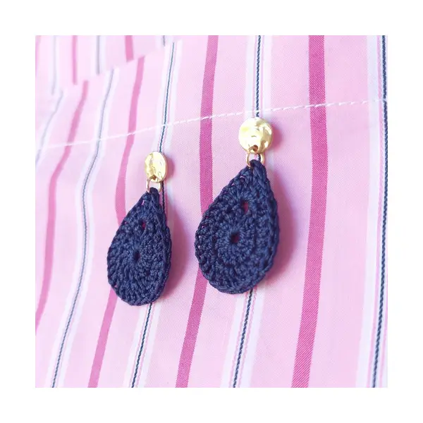 Boucles d'oreilles en crochet - goutte d'o²