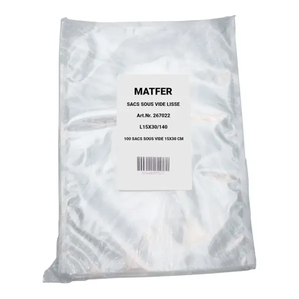100 sacs sous vide lisse 140 microns 30 x 40 cm