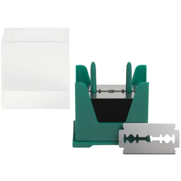 boîte distributrice de 250 lames à scarifier inox 4.3x2 cm