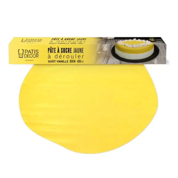 Pâte à sucre jaune étalée - DDM 10/26
