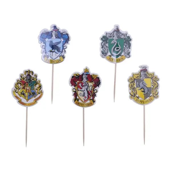 Cake topper blasons maisons Harry Potter (x6)