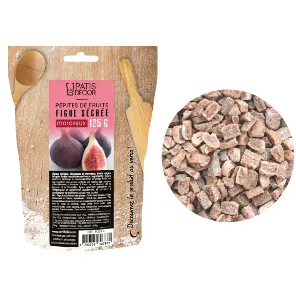 Pépites de fruits figue séchée morceaux 125 g - DDM 09/26