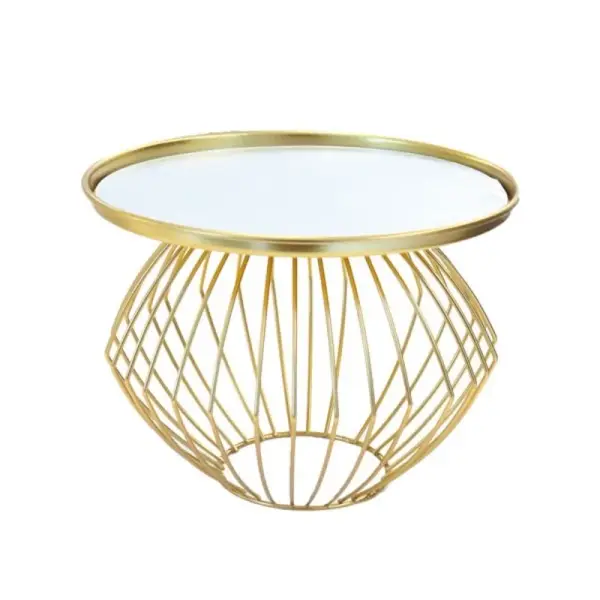 Présentoir gâteau miroir pied boule doré - ø 21 cm
