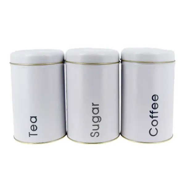 Boîtes métalliques blanches - Lot de 3