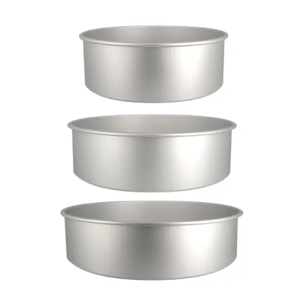 3 moules à gâteaux ronds Hauteur 10 cm Ø 28 - 33 - 38 cm