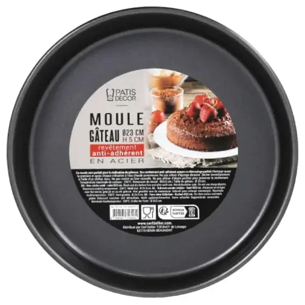 Moule à gâteau en acier antiadhérent sans PFAS Ø23cm