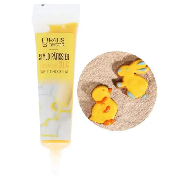 Stylo pâtissier jaune goût chocolat - DDM 05/26