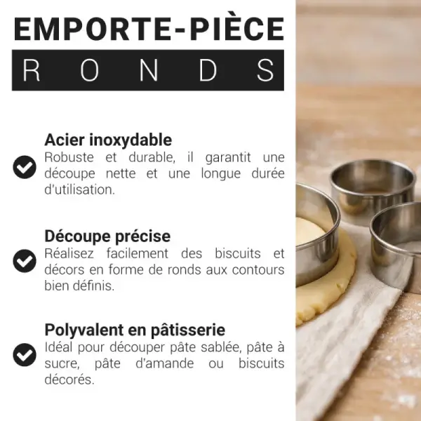 Lot de 6 emporte-pièces "Ronds"