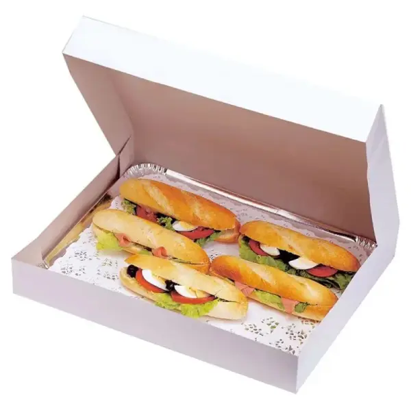 Lot de 50 boîtes traiteur blanches - Hauteur 6 cm