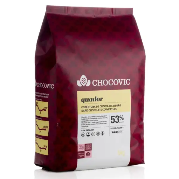 Chocolat de couverture noir Quador - 53,9% de cacao - 5Kg