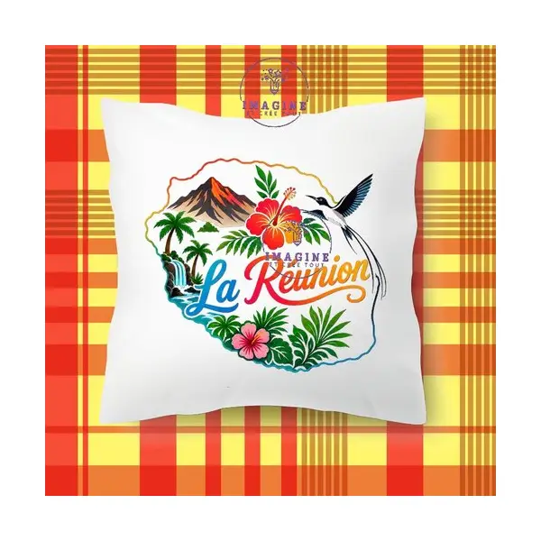 Taie personnalisée - lit - sommeil - sublimation - impression infusible ink - carte - île de la réunion - 974