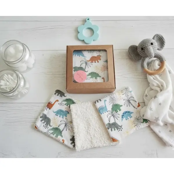 Boite de 7 lingettes lavables pour bébé coton et éponge