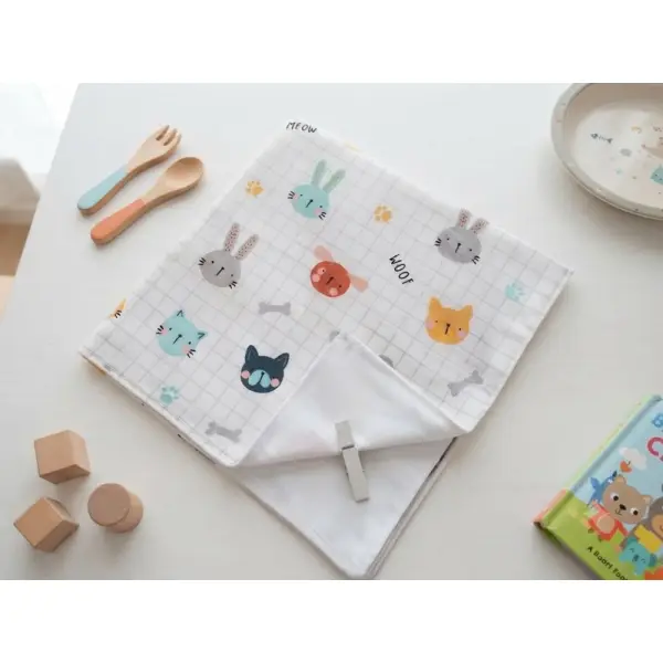 Serviette de table pour enfants têtes de chat