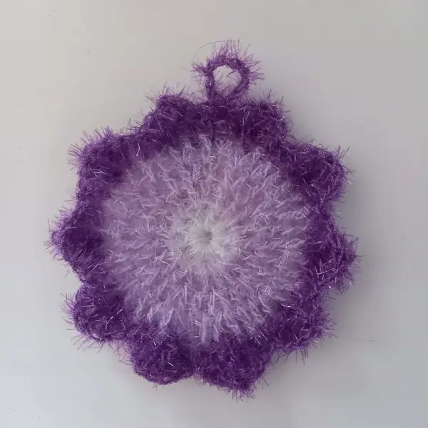 Eponge de douche ou vaisselle, fleur de douche, gratounette, ecoresponsable, éponge mauve et violette