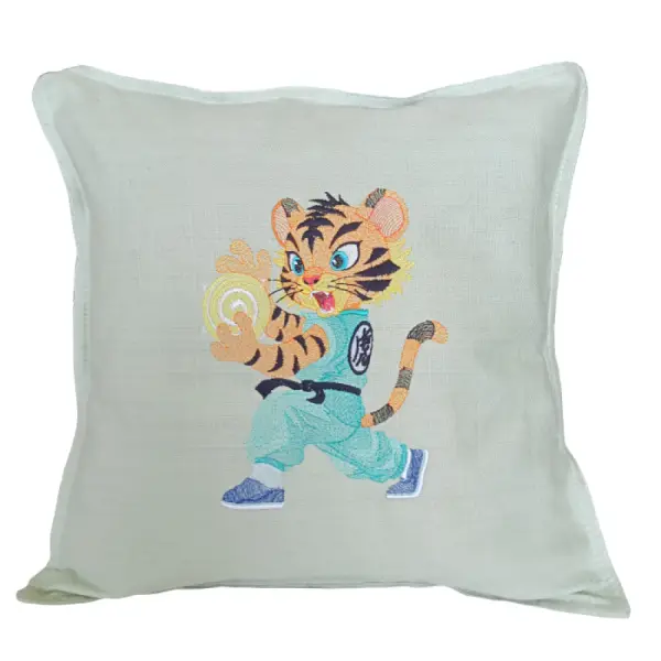 Housse de coussin brodée– broderie tigre -40*40
