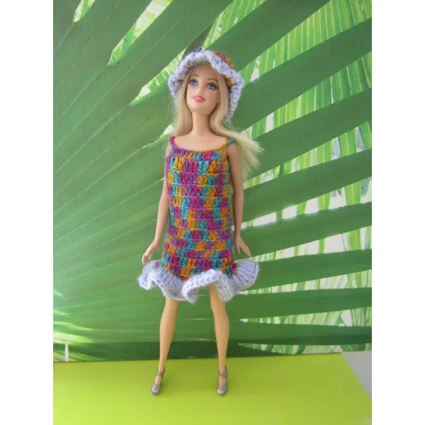 Ensemble lilas au crochet pour poupée barbie