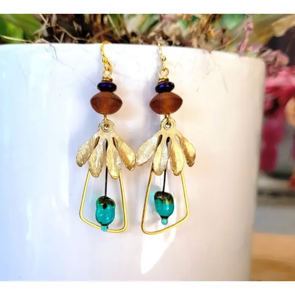 Des boucles d'oreille romantiques, ethniques avec lampworks artisanales !!!!: "douceur poétique"