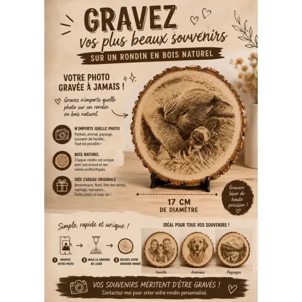 Rondin gravé