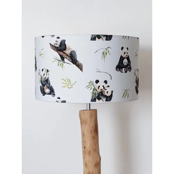 Abat-jour panda famille nature – décoration chambre, salon, bureau, lampe à poser, suspension, déco scandinave, japandi, bohème