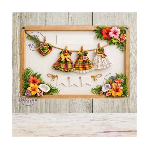 Tableau mural - sublimation - impression infusible ink - plaque aluminium - naissance bébé - souvenir - fille - effet 3d
