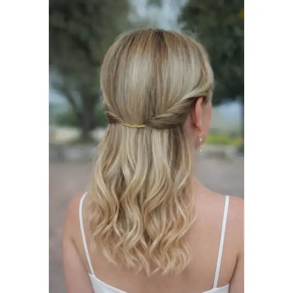 Bandeau inversé en laiton – outil de coiffure pour cheveux tressés – couronne halo minimaliste