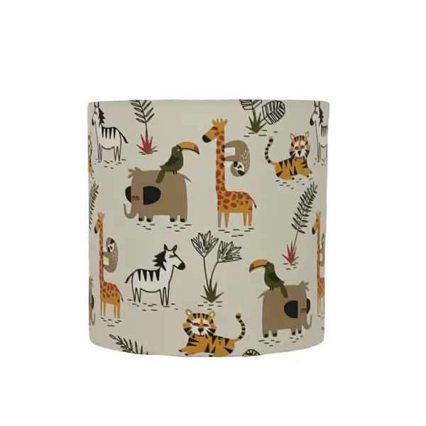 Applique murale d’angle safari animaux de la savane – lampe chambre bébé enfant, déco jungle, girafe éléphant zèbre tropical