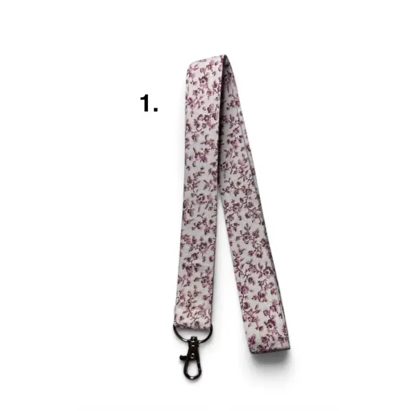 Tour de cou lanière - porte badge ou clé en tissu- fait main - fleurs - infirmier- aide soignants