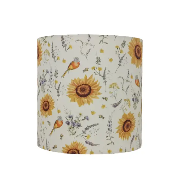 Applique murale d'angle tournesols et oiseaux - luminaire champêtre ensoleillé - décoration artisanale française pour cuisine et salon
