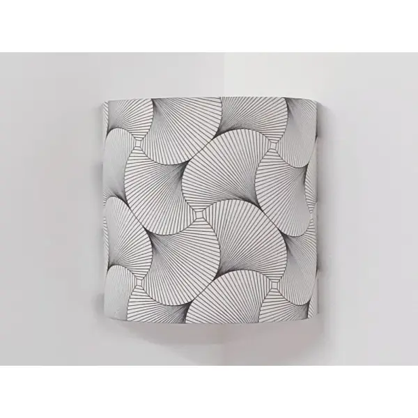 Applique d'angle géométrique noir et blanc - luminaire mural design contemporain - décoration artisanale française pour salon et chambre