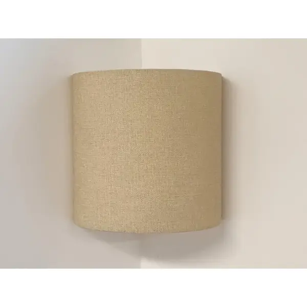 Applique murale d'angle demi-lune sable effet textile, luminaire déco naturel, cocooning et bord de mer