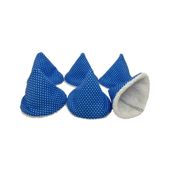 Lot de 6 tipis pare pipi bleus à pois