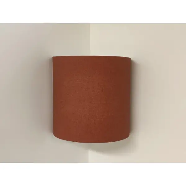 Applique murale d'angle demi-lune terracotta effet textile, luminaire déco bohème, méditerranéen, chaleureux