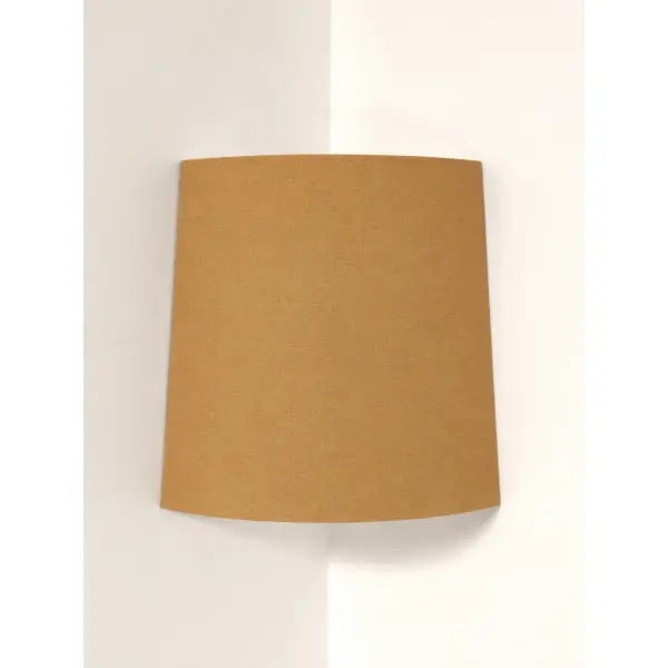 Applique murale d’angle trapèze ocre effet textile – luminaire mural design, déco chaleureuse, bohème, méditerranéenne